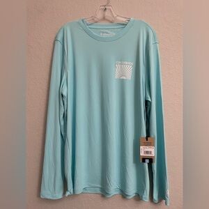 Chubbies The Kind of a Big Teal Sun Crew Sun Shirt Rashguard UPF 50+ - Size L